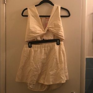 2 piece short set! Cream color